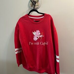 Care Bears Red and White Valentines Day Sweatshirt Size XL